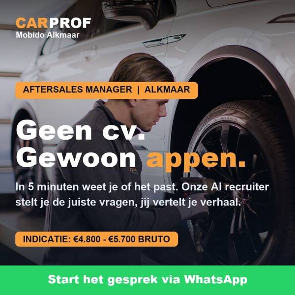 Mobido CarProf-advertentie voor solliciteren via WhatsApp